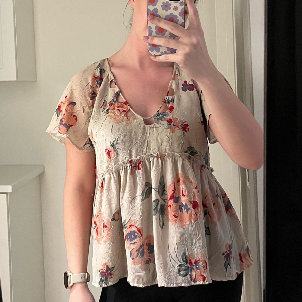 Lucky Brand Flowy Floral Blouse